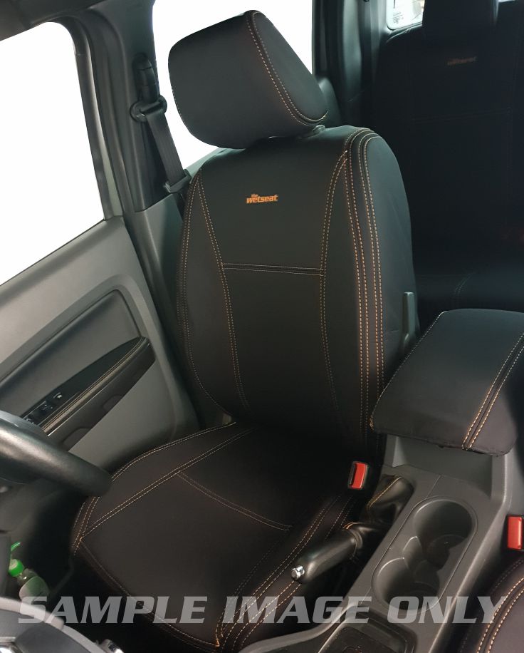 Ford Ranger Px3 12 2020 Cur Wildtrak Fx4 Dual Cab In Black With White Stitching - Seat Covers For 2020 Ford Ranger Crew Cab